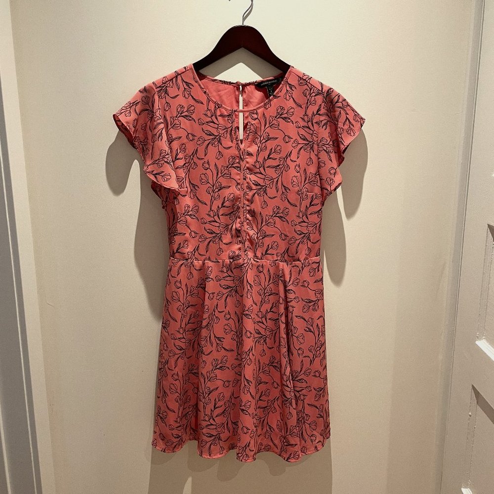 Banana Republic Salmon Pink Flutter Sleeve Dress 2p